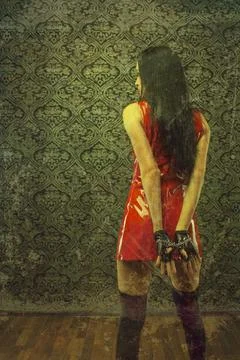 Lady in red Stock Photos