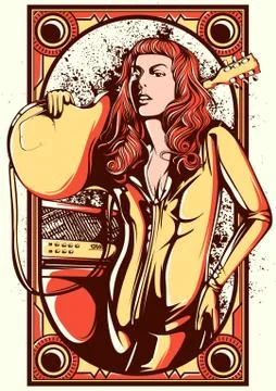 Lady Rocker Stock Illustration
