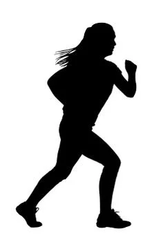 Lady running silhouette Stock Illustration
