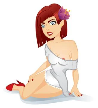 Lady in sensual pose Stock Illustration