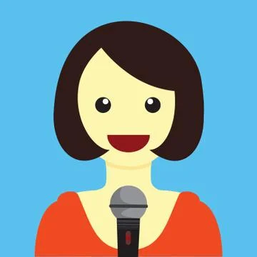 Lady Singing Cartoon Vector Illustration Graphic Stock Illustration