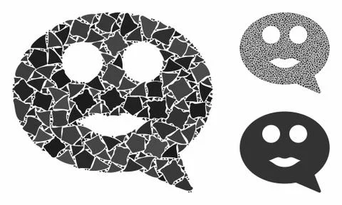 Lady smiley message Composition Icon of Uneven Elements Stock Illustration