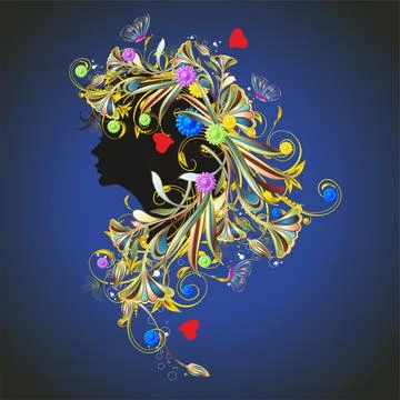 Lady spring, Stock Illustration