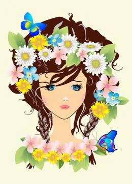 Lady spring, Illustrazione stock