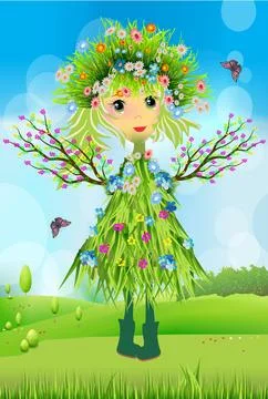 Lady spring Illustrazione stock