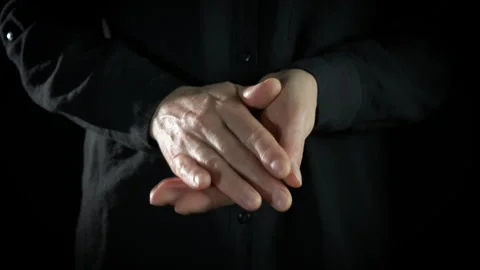 Lady stand and clap hands Stock Footage 312469299