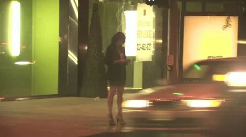 Lady On A Street Corner Stock-Footage 19189471