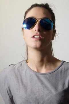 Lady with sunglasses Stock Photos
