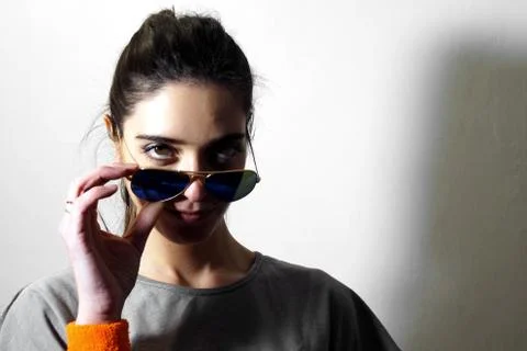 Lady with sunglasses Stock Photos