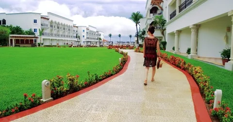 Lady on Vacation Stock Footage 90361413