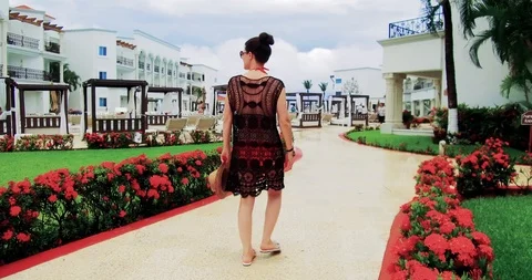 Lady on Vacation Stock Footage 90361539