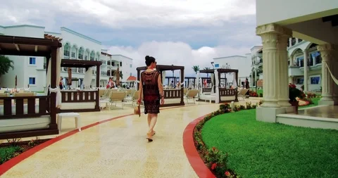 Lady on Vacation Stock Footage 90361657