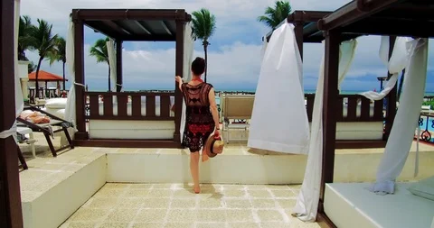 Lady on Vacation Stock Footage 90361694