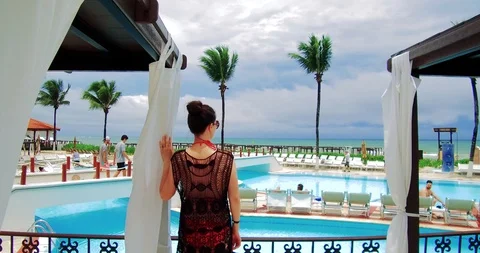 Lady on Vacation Stock Footage 90361712