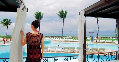 Lady on Vacation Stock Footage 90361778