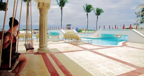 Lady on Vacation Stock Footage 90361898