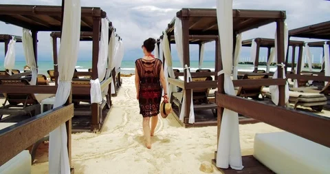 Lady on Vacation Stock Footage 90362088