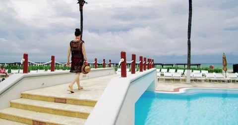 Lady on Vacation Stock Footage 90362144