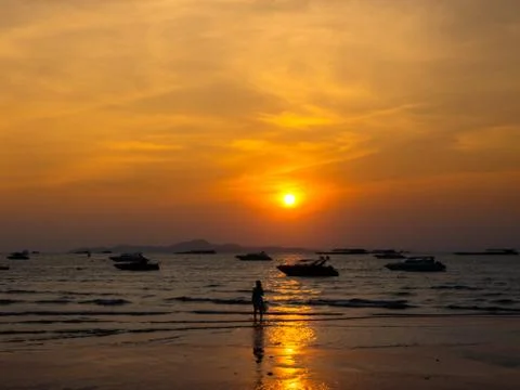 Lady Watching Sunset Фото