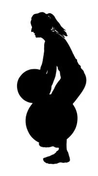 Lady weight lifter silhouette Stock Illustration