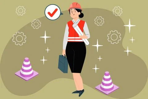 Lady Worker Concept Illustration Vector Style Illustration Stock Illustration