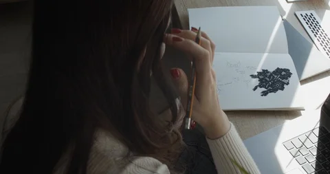 Lady working with computer Stock Footage 127849196