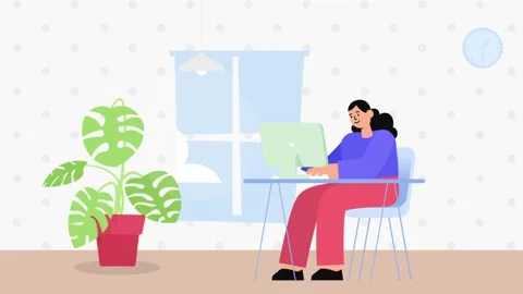 Lady working from home Stock Footage 228941504