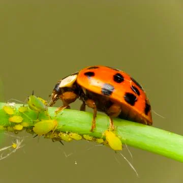 Ladybird attack aphids Stock Photos