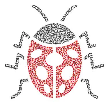 Ladybird Bug Collage of Small Circles Stock Illustration