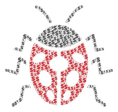 Ladybird Bug Composition of Dollar and Dots Stock Illustration