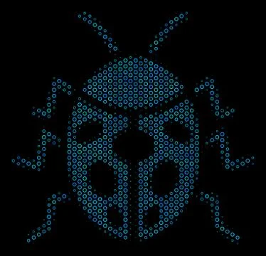 Ladybird Bug Composition Icon of Halftone Bubbles Stock Illustration