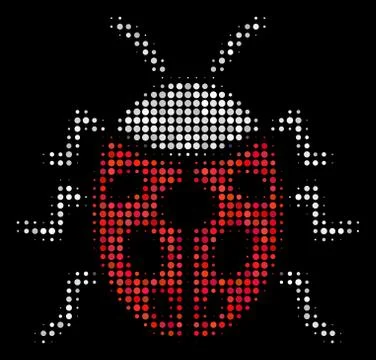 Ladybird Bug Halftone Icon Stock Illustration