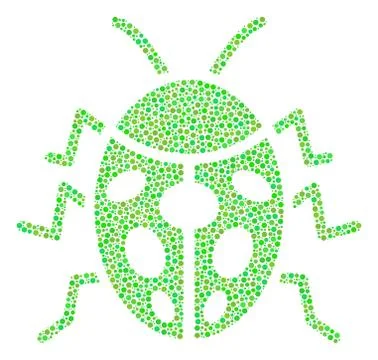 Ladybird Bug Mosaic of Dots Stock Illustration