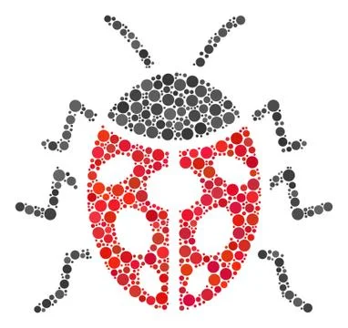 Ladybird Bug Mosaic of Dots Stock Illustration