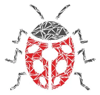Ladybird Bug Mosaic of Triangles Stock Illustration