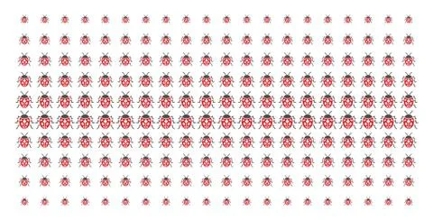 Ladybird Bug Shape Halftone Array Stock Illustration