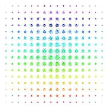 Ladybird Bug Shape halftone Spectrum grid Stock Illustration