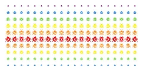 Ladybird Bug Shape Halftone Spectrum Array Stock Illustration