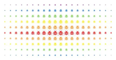 Ladybird Bug Spectral Halftone Effect Stock Illustration