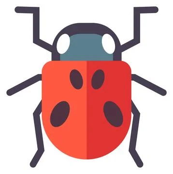 Ladybird flat icon. Red ladybug wild beetle イラスト素材