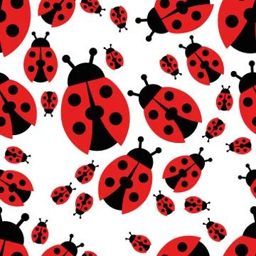 Ladybird seamless pattern Stock Illustration