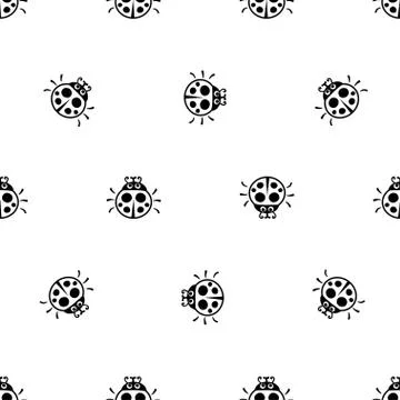 Ladybirds seamless vector pattern Stock Illustration