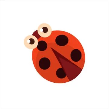 Ladybug From Above Icon Stock Illustration