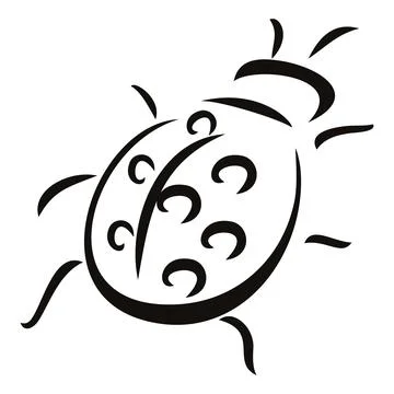 Ladybug at artistic sketch Stock Illustration