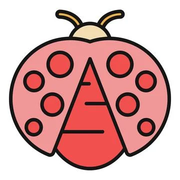 Ladybug beetle cartoon icon with red spots Stock Illustration