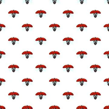 Ladybug beetle flying seamless pattern repeating design イラスト素材
