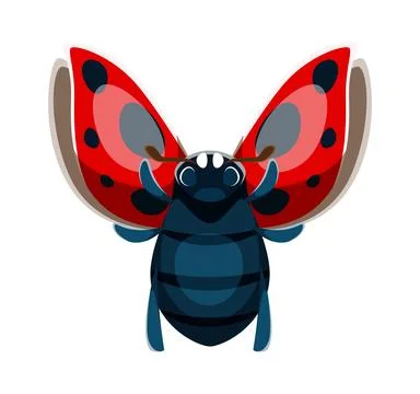 Ladybug beetle font typeset cartoon letter Y Stock Illustration