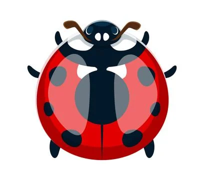 Ladybug beetle font typeset cartoon letter O Stock Illustration