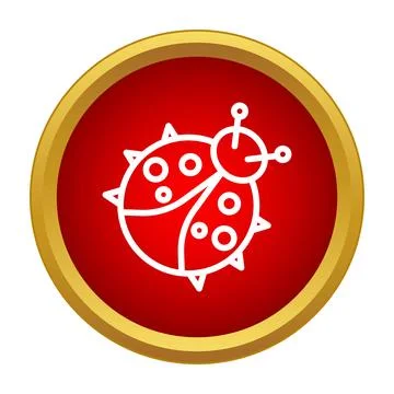 Ladybug beetle insect icon in red circle Stock Illustration