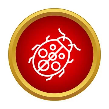 Ladybug beetle insect icon in red circle Stock Illustration